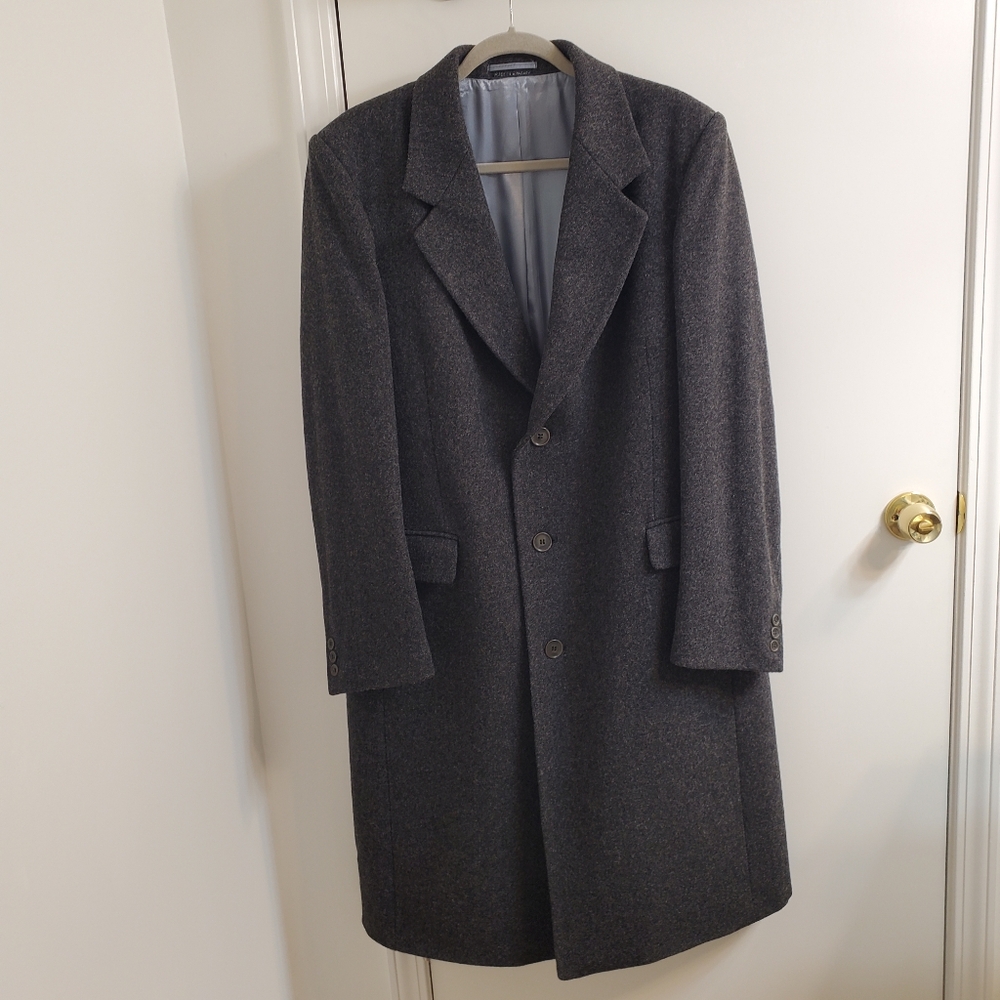 Original TELLER Wool Overcoat, Size 42, Gray